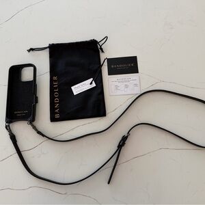 Bandolier iPhone 16 pro Mila MagSafe Crossbody Phone Case Black/Pewter